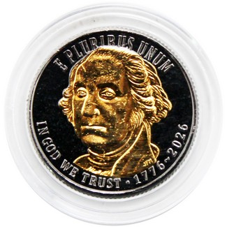 2026 Semiquincentennial Quarter Revolutionary War Black Ruthenium w/ 24kt Gold Plated Highlights