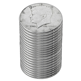 1964 Kennedy 90% Silver Half Dollar Roll of 20 Brilliant UNC Coins