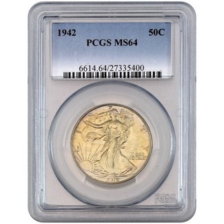 1942 Walking Liberty Half Dollar PCGS MS-64