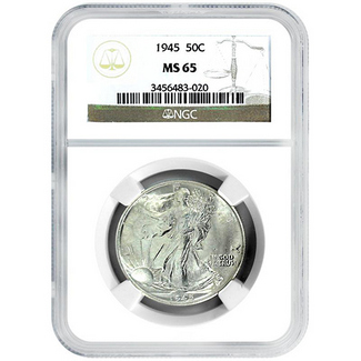 1945 Walking Liberty Half Dollar NGC MS-65