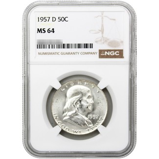 1957-D Franklin Half Dollar NGC MS-64