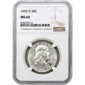 1953-D Franklin Half Dollar NGC MS-64
