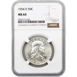 1954-D Franklin Half Dollar NGC MS-64