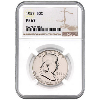 1957 Proof Franklin Half Dollar NGC PF-67