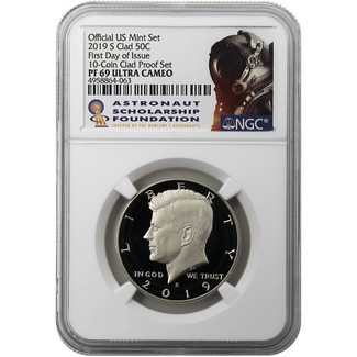 2019 S Clad Kennedy Half NGC PF69 UC FDI from the 10-Coin Clad Proof Set ASF Label