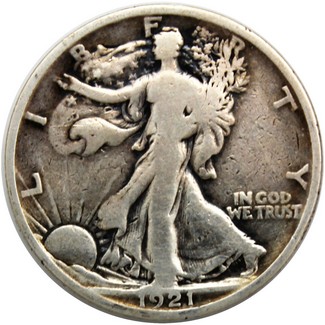 1921 P Walking Liberty Half Dollar G-VG Condition