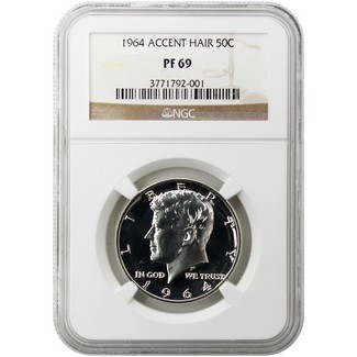 1964 Accented Hair Kennedy Half Dollar NGC PF69 Brown Label