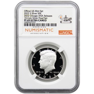 2022 S Silver Kennedy half Dollar NGC PF69 Ultra Cameo 2022 ANA Releases ANA Label