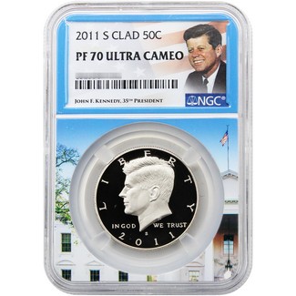 2011 S Clad Proof Kennedy Half Dollar NGC PF70 UC White House Core Portrait Label