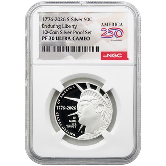 2026 S Silver Proof Semiquincentennial Half Dollar Enduring Liberty NGC PF70 UC America 250 Label