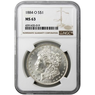 1884 O Morgan Dollar NGC MS63