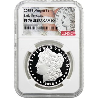 2025 S Proof Morgan Silver Dollar NGC PF70 UC ER Morgan/Flag Label