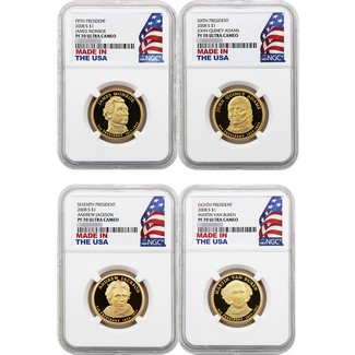 2008 S Proof Presidential Dollar Set NGC PF70 UC Made in the USA Holder 4pc