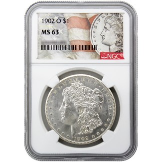 1902 O Morgan Dollar NGC MS63 Morgan/Flag Label