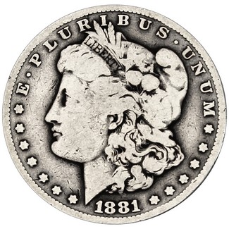 1881 Carson City Morgan 90% Silver Dollar in VG/VF condition