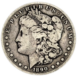 1890 Carson City Morgan 90% Silver Dollar in VG/VF condition