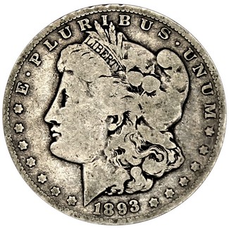 1893 O Morgan 90% Silver Dollar in VG/VF condition