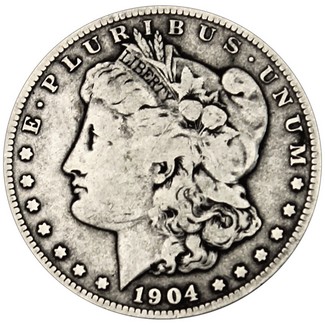 1904 S Morgan 90% Silver Dollar in VG/VF condition