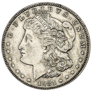 1921 Morgan 90% Silver Dollar in XF/UNC condition