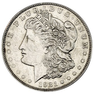 1921 D Morgan 90% Silver Dollar in VG/VF condition