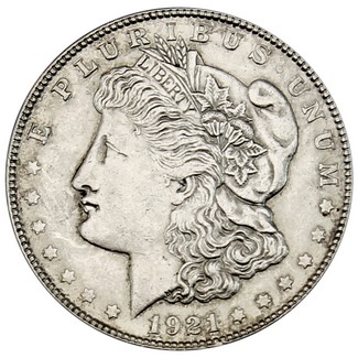 1921 S Morgan 90% Silver Dollar in VG/VF condition