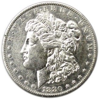 1880 O Morgan Dollar About Uncirculated Condition