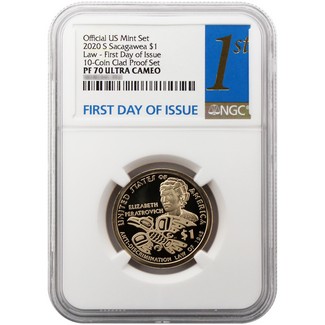 2020 S Sacagawea Dollar NGC PF70 Ultra Cameo First Day Issue 1st Label