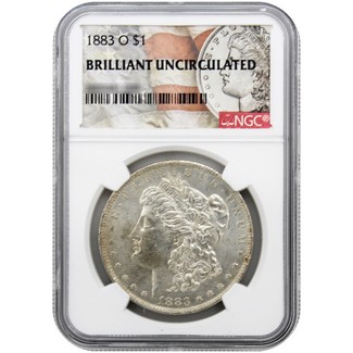 1883-O Morgan Silver Dollar NGC Brilliant Uncirculated Morgan / Flag Label