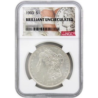 1903-P Morgan Silver Dollar NGC Brilliant Uncirculated Morgan / Flag Label