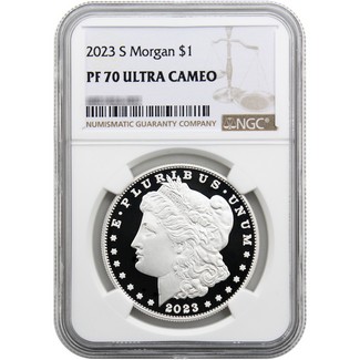 2023 S Proof Morgan Silver Dollar NGC PF70 Ultra Cameo Brown Label
