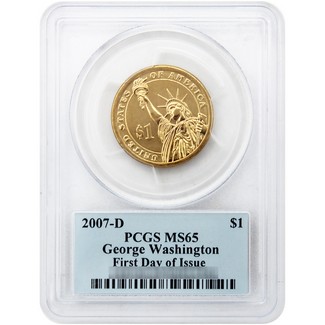 2007 D George Washington Presidential Dollar PCGS MS65 FDI