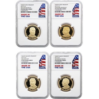 2013 S Proof Presidential Dollar Set NGC PF69 UC Made in the USA Holder 4pc