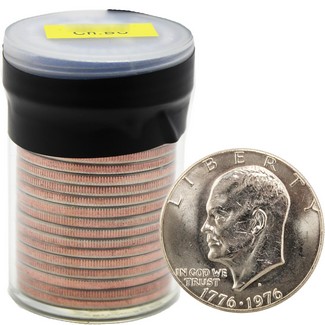 1976 D Type 1 Eisenhower Dollar Roll BU Condition (20 Coins)