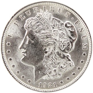1921 Morgan Silver Dollar in Almost Uncirculated - Brilliant Uncirculated Condition