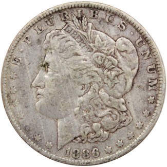 1886 O Morgan Silver Dollar in Very Good to Extra Fine Condition