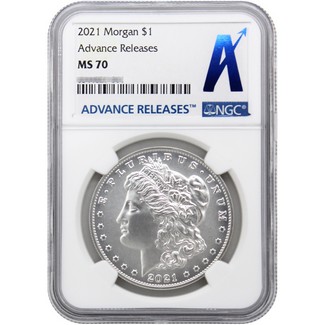 2021 P Morgan Silver Dollar NGC MS70 Advance Releases
