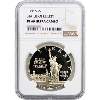 1986 Statue of Liberty Commem Dollar NGC PF69 UC
