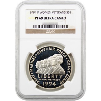 1994 Proof Women in Military Commem Dollar NGC PF69 UC