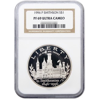1996 Proof Smithsonian Commem Dollar NGC PF69 UC