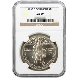 1992 D Columbus Commem Dollar NGC MS69