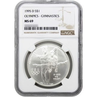 1995 D Olympic Gymnastics Commem Dollar NGC MS69
