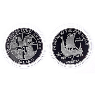 2000 Proof Leif Ericson Silver Dollar Set OGP | TCV
