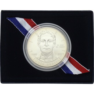 2009 P Louis Braille BU Commem Dollar OGP