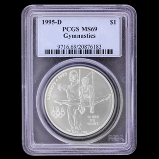 1995 Olympic Gymnastics Commem Dollar PCGS MS69