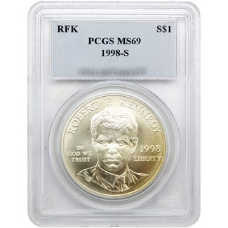 1998 S Robert F. Kennedy Commem Dollar PCGS MS69