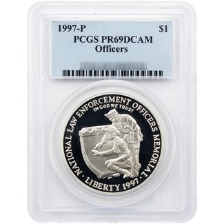 1997 Proof National Law Enforcement Officers Memorial Commem Dollar PCGS PR69 DCAM