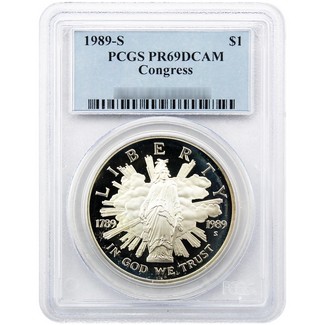 1989 S Proof Congress Commem Dollar PCGS PR69 DCAM