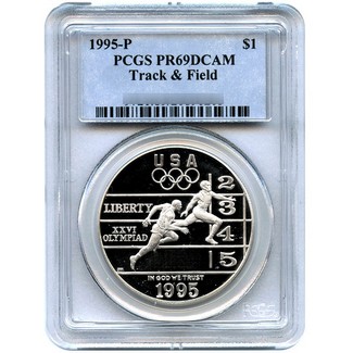 1995 Proof Olympic Track & Field Commem Dollar PCGS PR69 DCAM