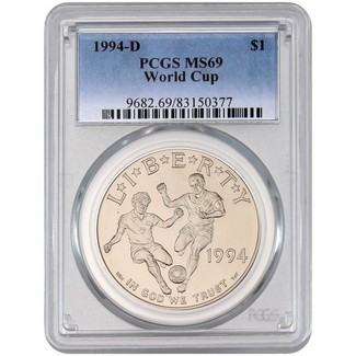 1994 D World Cup Commem Dollar PCGS MS69