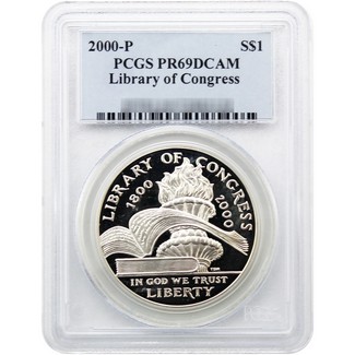 2000 Proof Library of Congress Commem Dollar PCGS PR69 DCAM